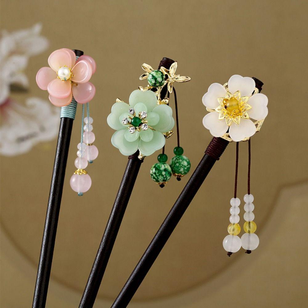 Handmade Wooden Hairpin Chinese Style Party Hair Bun Decorative Hair Chopsticks for Hanfu