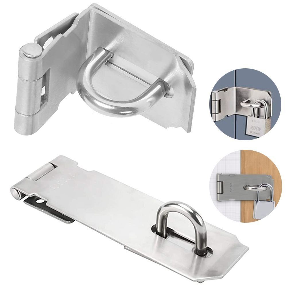 Stainless Steel Door Clasp Lock Household Gate Bolt Durable Padlock Hasp