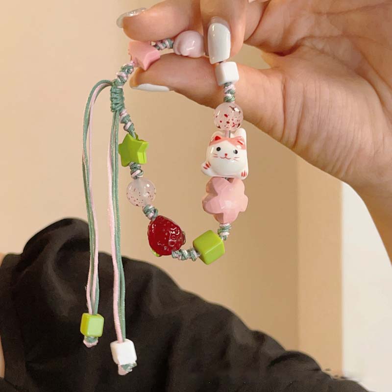 Новые Милые Кошачьи Звезды Синие Дофаминовые Браслеты Женские Плетеные Веревочные Мультяшные Веселые Браслеты Свежие Отправить Подарок Подруге