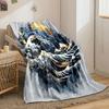 Golden Moon and Japanese Great Waves print blanket soft and cozy perfect for the living room bed sofa or a nap,gift