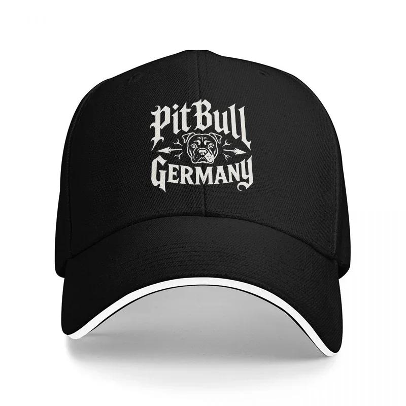Бейсболка PitBull GerUnisexy с логотипом, черная с белой отделкой, классический уличный стиль, регулируемая посадка, для унисекс и женщин