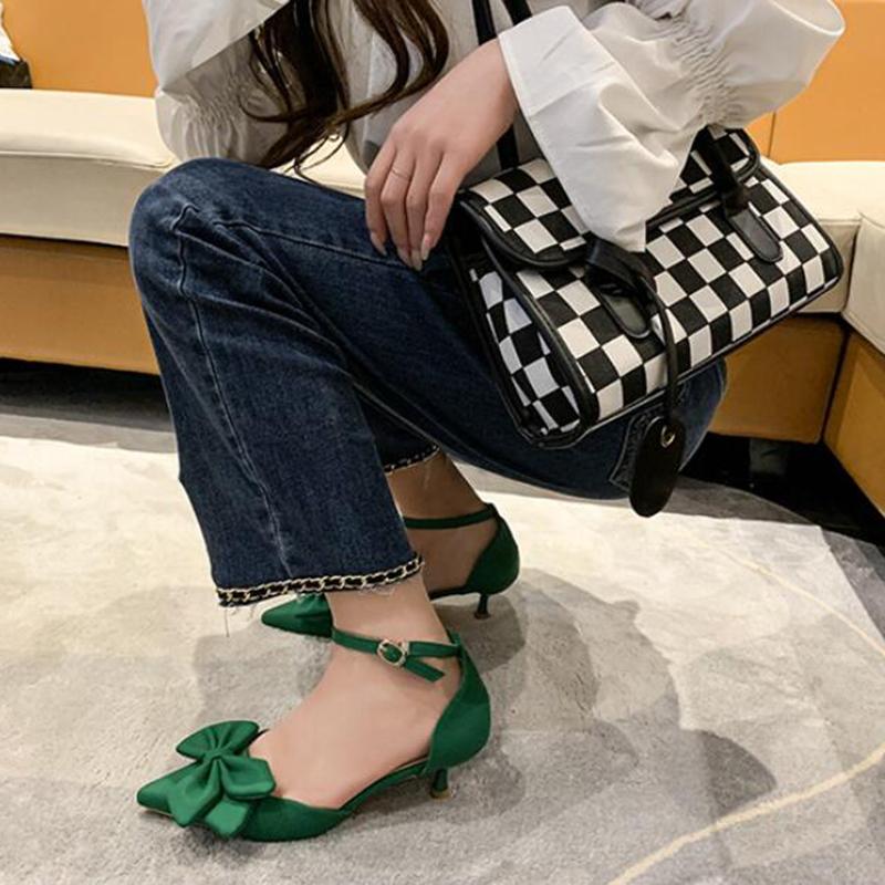 Женская обувь, дизайнерская роскошная элегантная женская обувь на каблуке «котенок», летние женские туфли на высоком каблуке, вечерние модные туфли-лодочки