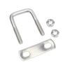1/2sets M8 M10 M12 304 Stainless Steel Square Clamp Right Angle U Screw Nuts Plate Baffles U Bolt Set