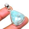 Republic Larimar Gemstone 925 Silver Plated Handmade Jewelry Pendant 1.51"