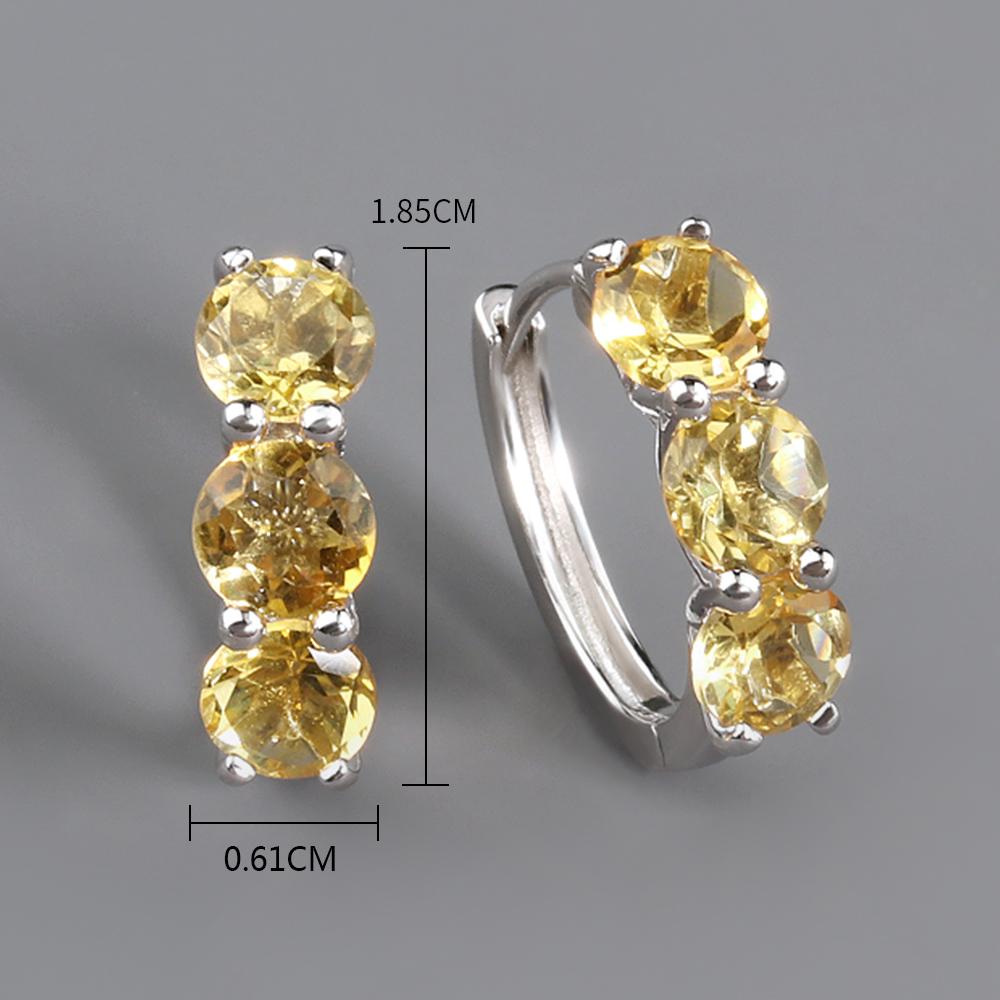 Bolaijewelry Новые модные женские серьги с натуральным драгоценным камнем и цитрином, простой дизайн, серебро 925 пробы для мамы, праздничный подарок