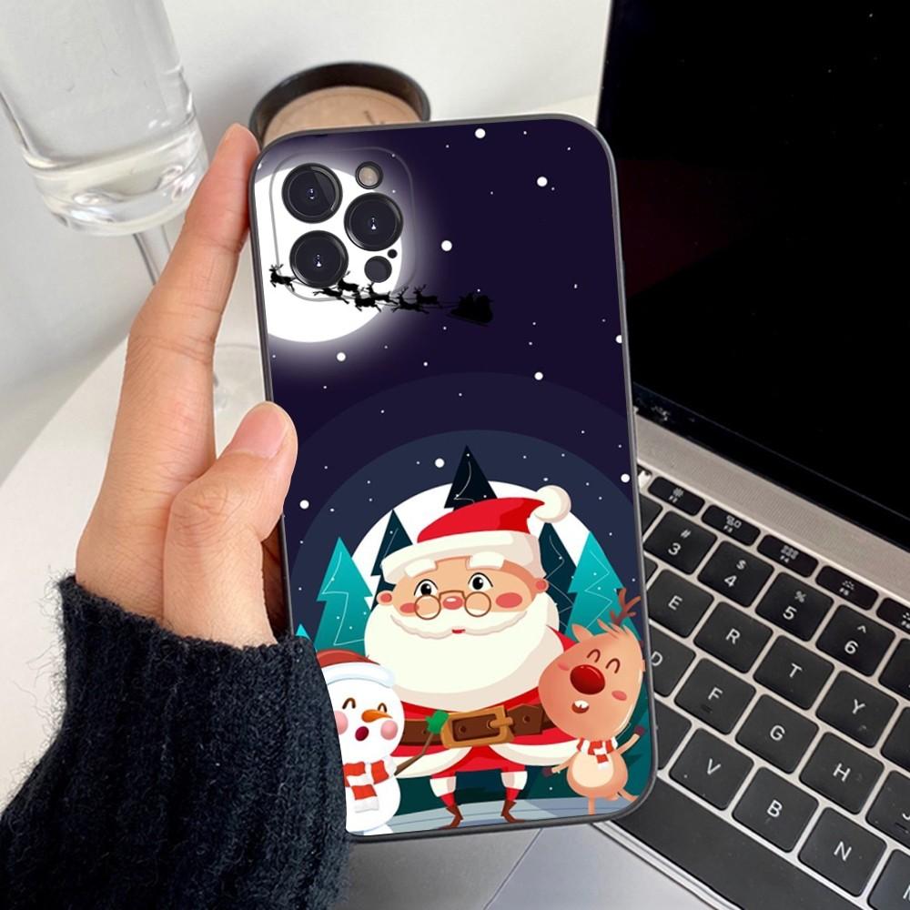 Рождественский Мультяшный Чехол на Телефон для Нового Года для iPhone 15 14 11 12 13 Mini Pro XS Max Чехол 6 7 8 Plus X XR SE 2020 Funda Shell