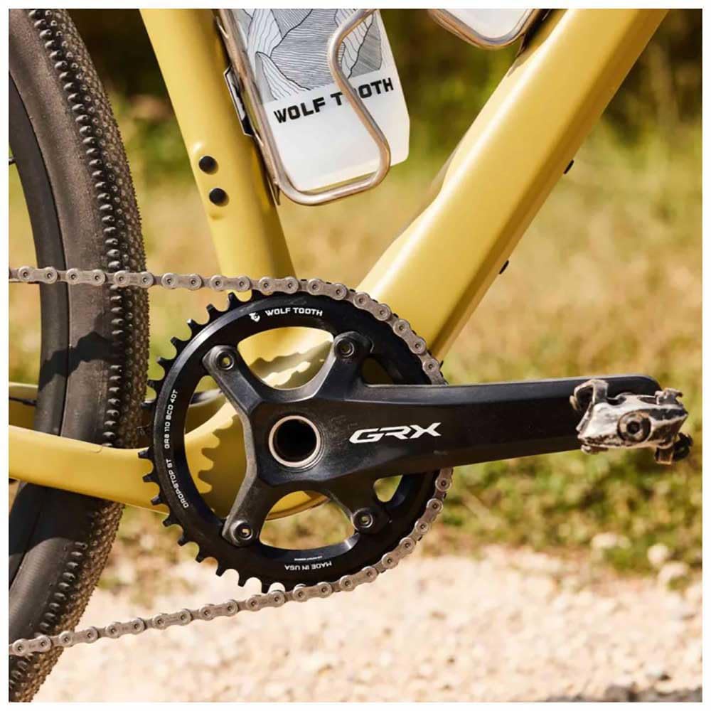 Wolf Tooth 110 BCD Asymmetric Chainrings for GRX Cranks ST 42T Saddle 4-Bolt Drop-Stop