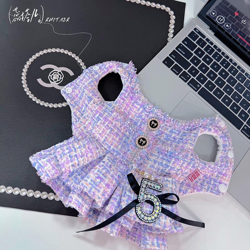 Pet Plush Autumn/Winter Dress Cute Backpack Coat Teddy Cat Woolen Coat Dog Dresses for Small Dogs Puppy Clothes
