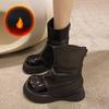 Thick Bottom Women Short Pipe Boots Fashion Back Zipper Platform Shoes  New Autumn Winter Waterproof Non-slip Booties Mujer 2024