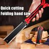 Пила Деревообработка Ручные инструменты 14" Карманная складная пила SK5 Пила по дереву, 13/14 TPI Двусторонняя пила-ножовка Портативная походная пила Пила для заподлицо