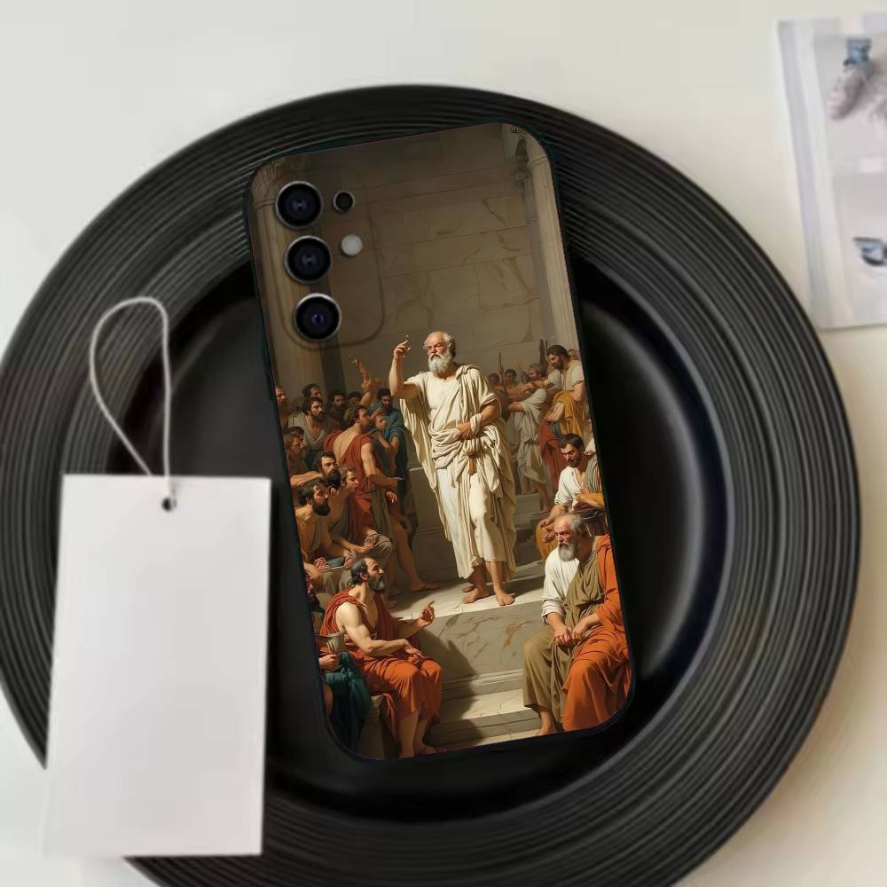 Renaissance A-Art Phone Case Black Silicone Soft For Samsung S25,S24,S21,S22,S23,S30,Ultra,S20,Plus,Fe,Lite