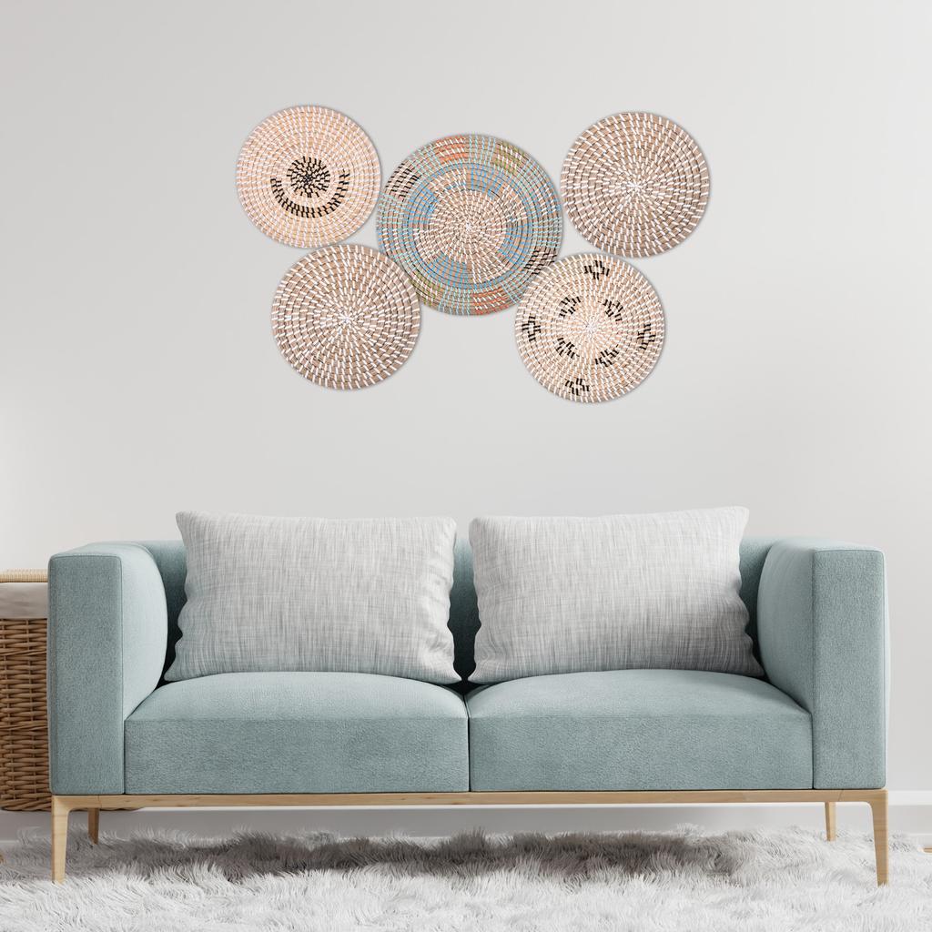 35 см подвесная плетеная настенная корзина из натурального ротанга настенная корзина декоративная бохо фермерский деревенский декоративный стол для гостиной