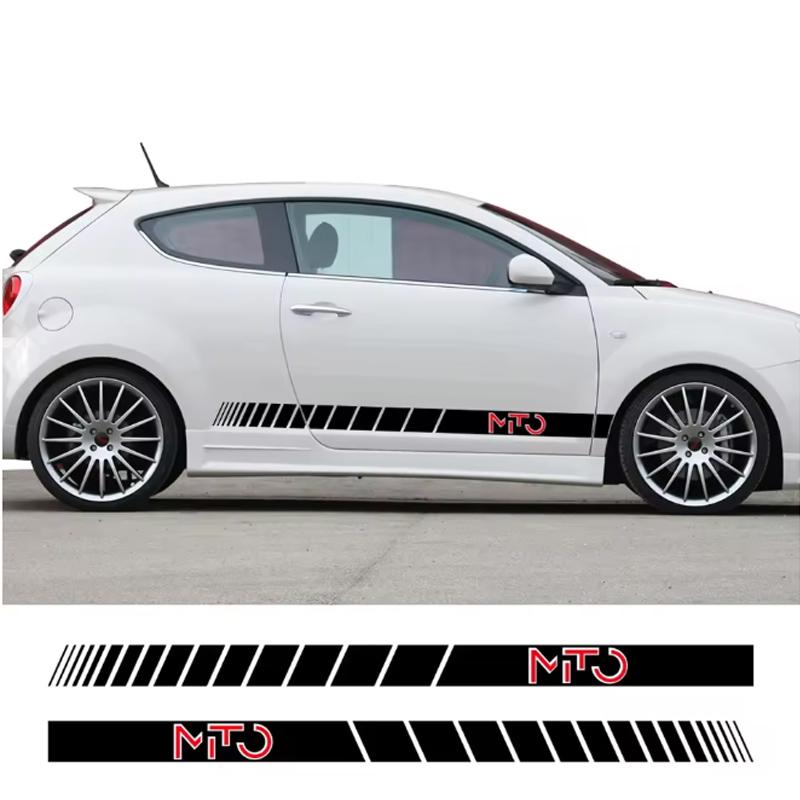 2pcs Car Side Skirt PVC Stickers Sport Graphics Vinyl Film Decals Decoration Kit Auto SUV Tuning For Alfa Romeo Mito qa9