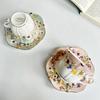 European Tea Set Coffee Cup and Dish Vintage Flower Creative Ceramic Cup and Dish