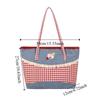 Rural Style Lace Bow Shoulder Bag Lattice Commuting Tote Bag Portable Denim Plaid Handbag  Women