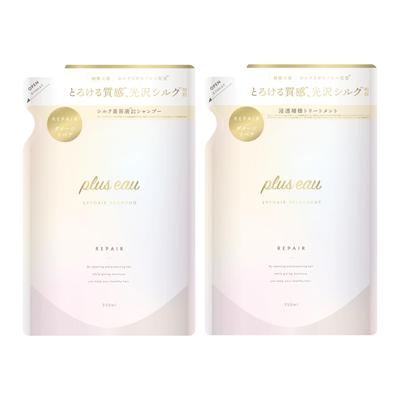 Plus Eau Plus Eau Шампунь и Уход Repoa Увлажняющий Набор Сменных Блоков 2 Белый Цветочный Груша Содержит PPT Очищающий Шелк Липо (350 мл, Бутылки) & Запах,