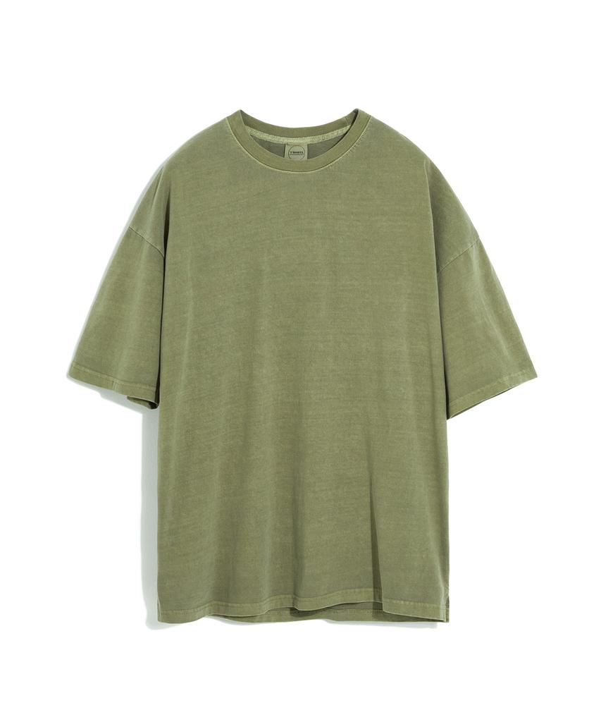 MINIMALPROJECT Oversized Pigment Balloon Short Sleeve T-Shirt (Lightkhaki) Mst131