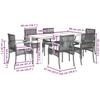 VidaXL Ensemble à Manger de Jardin avec Coussins 7 pcs, Table et Chaise de Terrasse, Meubles de Patio, Mobilier d'Extérieur, 3213621