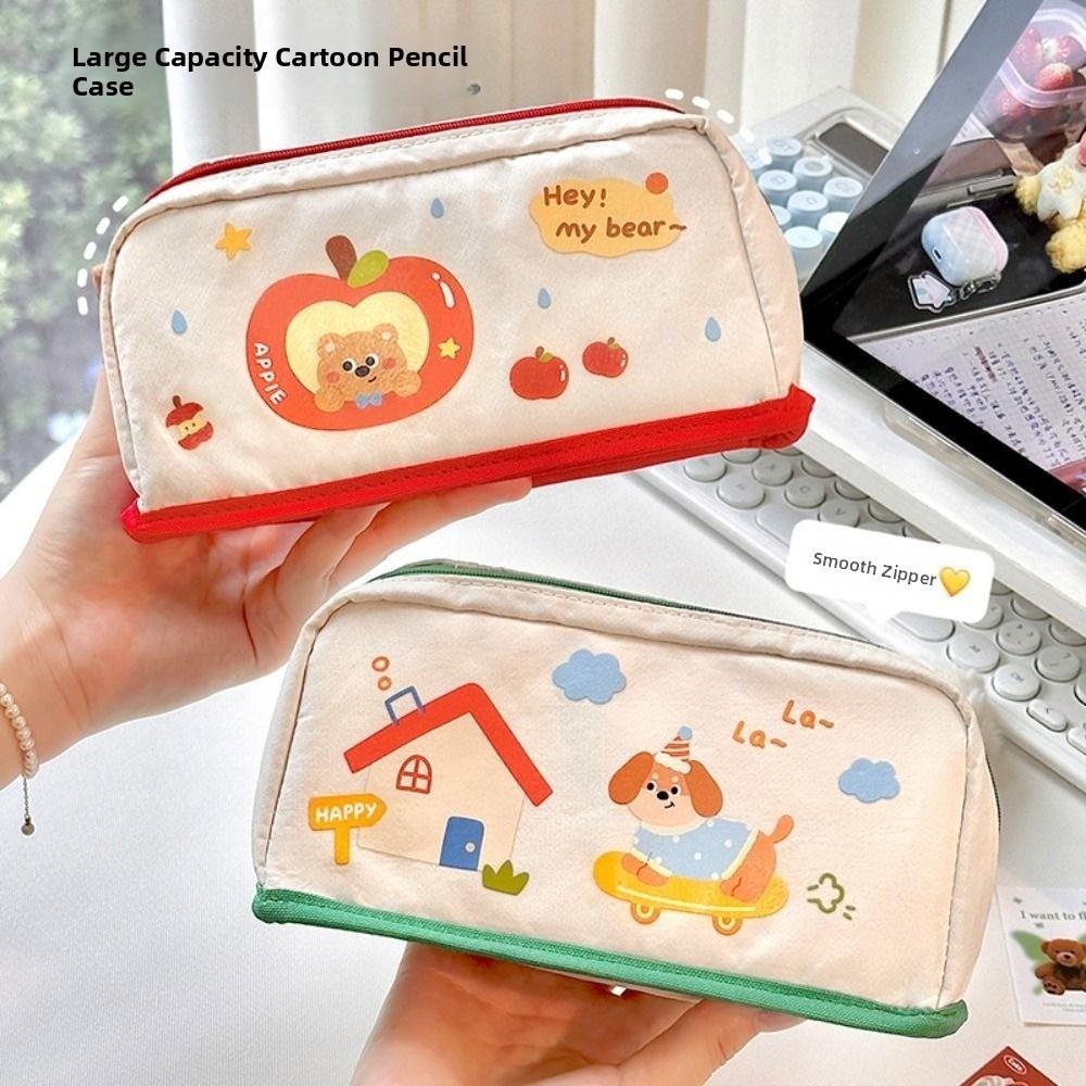 Can Stand Cartoon Pen Bag INS Multi-layer Stationery Bag Lovely Pencil Storage Bag Back To School