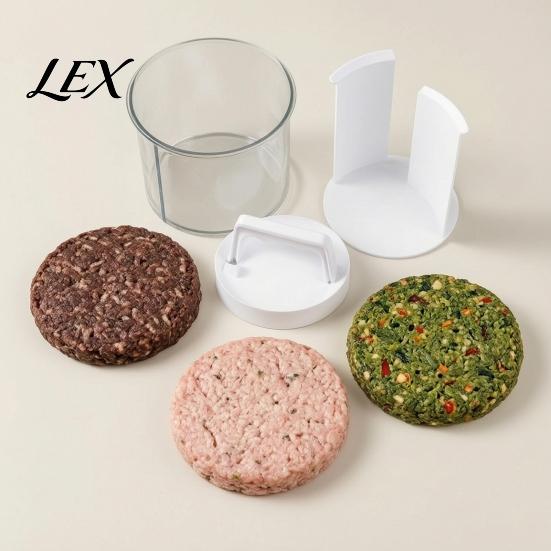 Patty Storage Container Set Hamburger Press Maker, Non-stick with And Separator Sheets Burger Fast Cooking Tool Mold, Manual Round Maker for