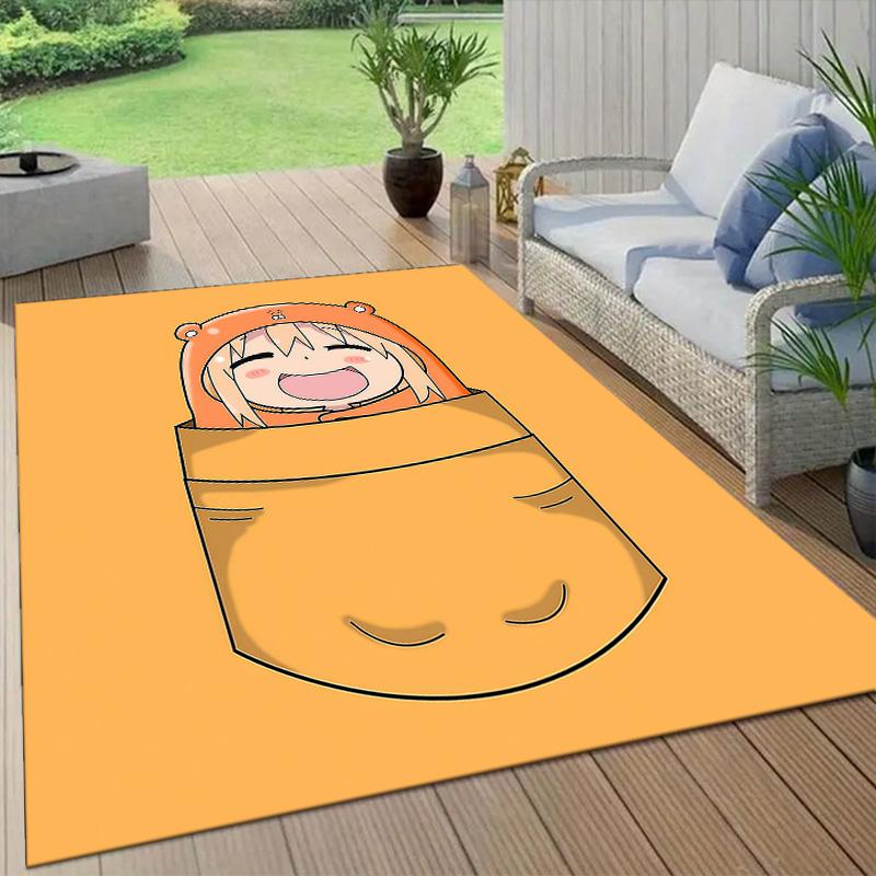 Himouto! Umaru‑chan2 Flannel Pattern Square Carpet,Area Rug,Carpet Rug for Living Room Bedroom Sofa Playroom Decor,Non-slip Floor Mat