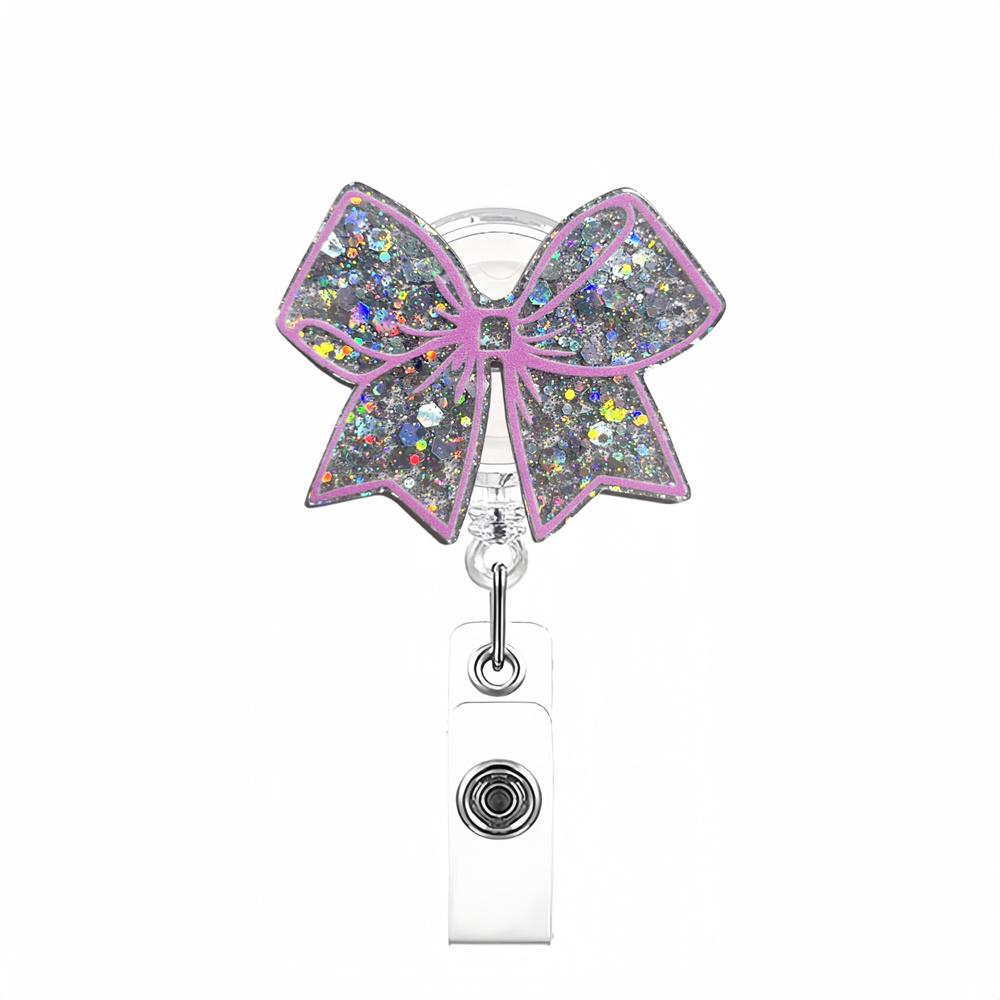Name Badge Holder Acrylic Retractable Badge Reel Alligator Clip Badge Reel Cute For Hospital School Office