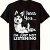 Fun Husky Dog Art T-shirt Printed T-shirt for Men and Women Summer Casual T-shirt Top
