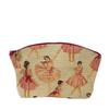 BB Балерина Сделано в Японии Косметичка, Большая, Узор, Гобелен, (L, Бежевый/Красный)