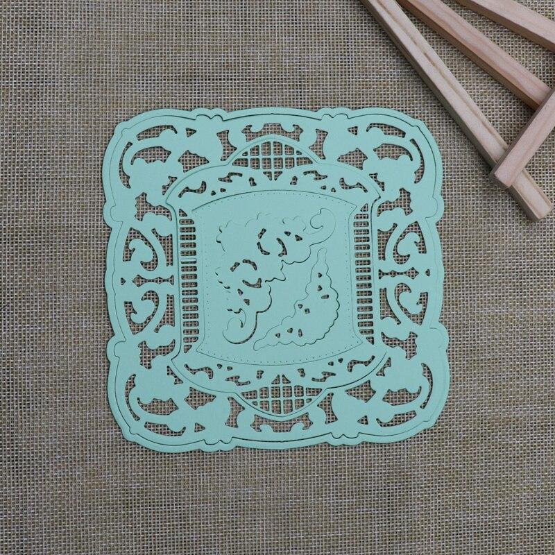 Clouds Square Lace Frame Metal Cutting Dies For Scrapbooking Wedding Stencil Card Making Die Cut