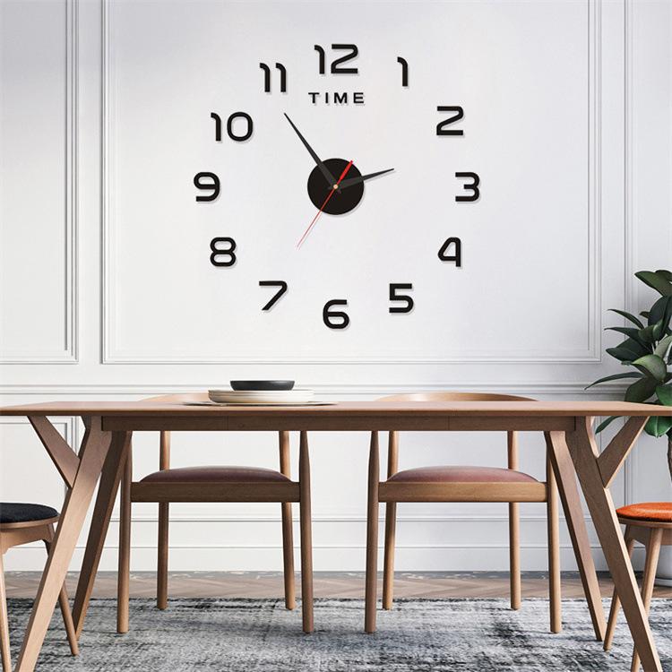 Large Creative Luminous Silent Clock Acrylic Number Decorative Wall Clock DIY Hanging Clock for Bedroom Simple Style