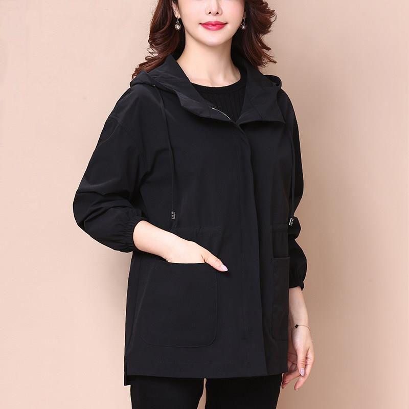 Женский короткий тренч для весны и осени, корейский стиль, свободный, универсальный, приталенный, с капюшоном, верхняя одежда