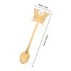 4Pcs Creative Butterfly Stainless Steel Long Handle Spoons Dessert Scoops Salad Spoons for Home Restaurant Hotel Use