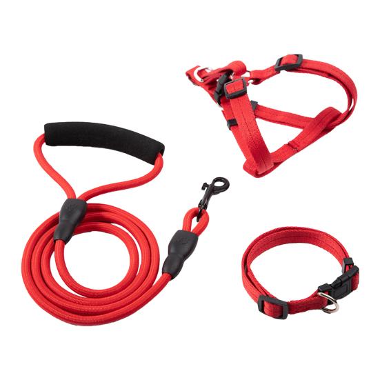Поводок для собаки с мягкой ручкой, альпинистская нейлоновая веревка, поводок с ошейником-шлейкой, прочный поводок для собаки 4 фута для прогулок на свежем воздухе, дрессировки