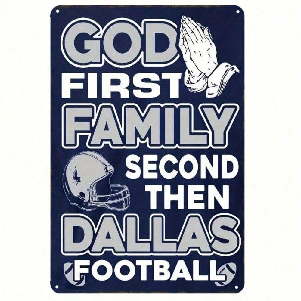 Металлическая табличка Dallas Cowboys NFL 8x12 дюймов Кованое железо Настенный декор Уличный Влагостойкий Винтажный