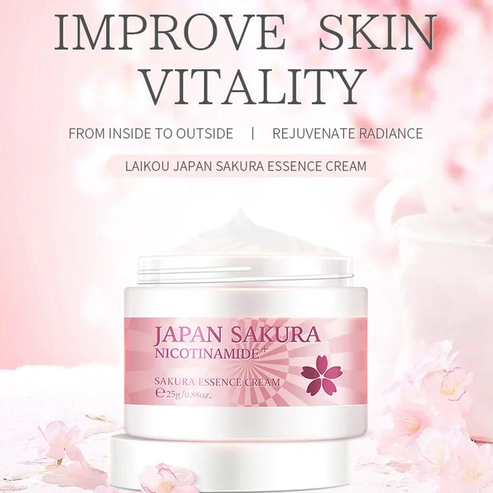 Япония SAKURA Никотинамидный крем для лица Увлажняющий крем для лица Сыворотка для маскировки морщин Витамин С Крем для лица Уход за кожей