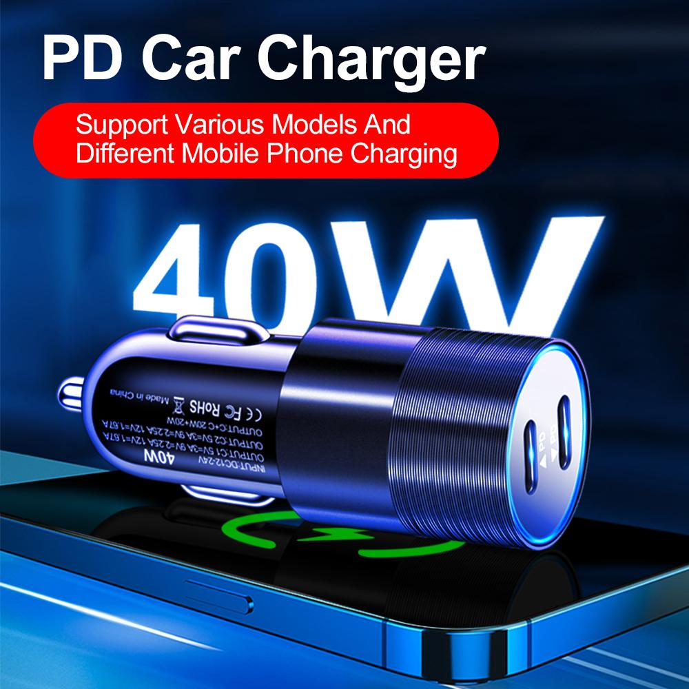 PD 40W USB автомобильное зарядное устройство Quick Charge 3.0 Type C быстрая зарядка автомобильные адаптеры для iPhone Xiaomi Samsung зарядное устройство для мобильных телефонов в автомобиле
