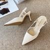 G858-2 new 2025 one-word buckle sandals light mouth stiletto sexy professional high heels women pointed single shoes women