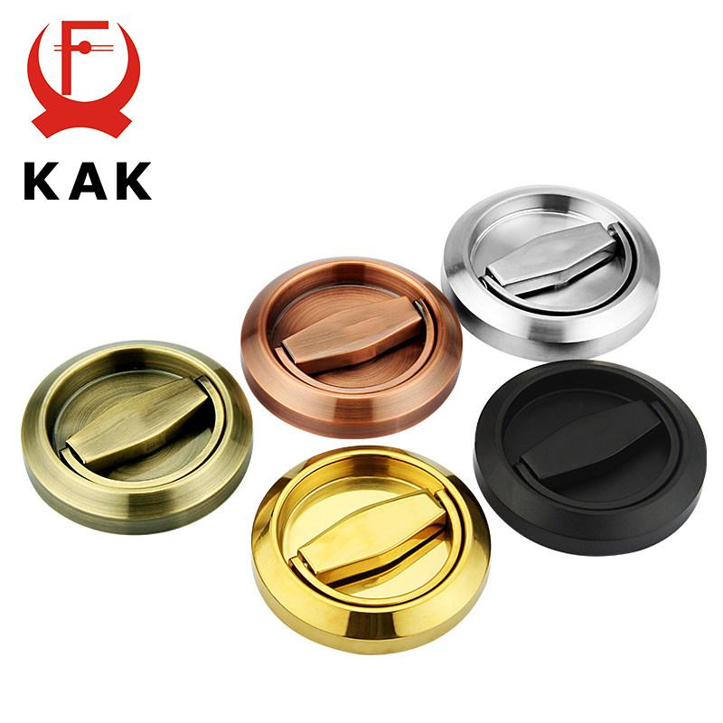 KAK Hidden Door Locks Stainless Steel Handle Recessed Invisible Keyless Mechanical Outdoor Lock For Fire Proof Home Hardware