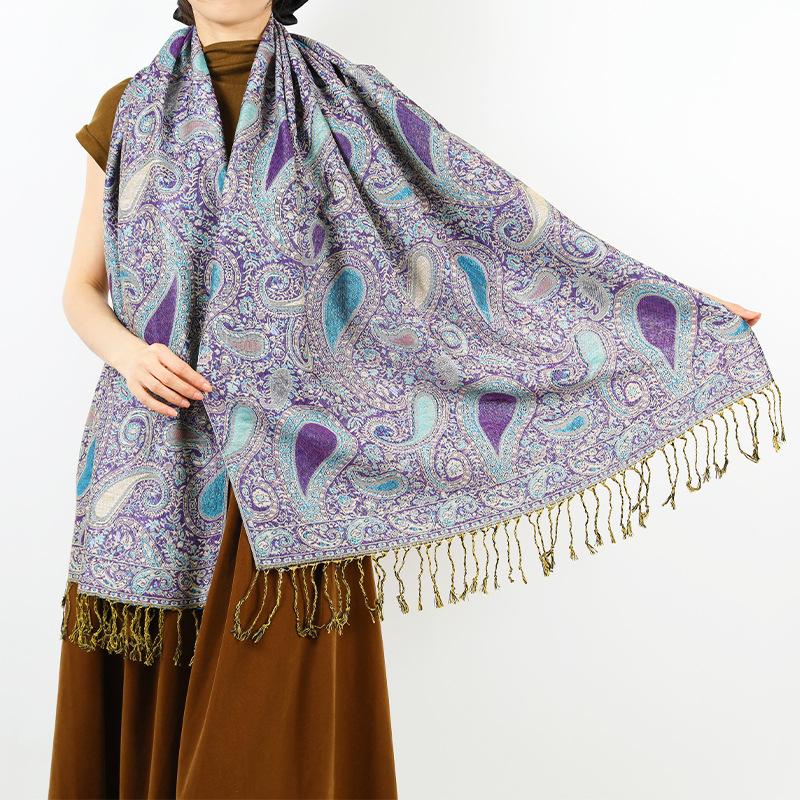 Spring and Autumn Mixed and Matched Scarf Shawl Dual-purpose Jacquard Small Cashew Long Towel Travel Photo Long Towel Headscarf