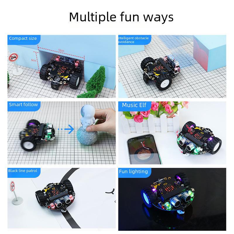 Microbit AI Vision Smart Car Kit: Graphical Programming & WiFi Video Education In Python