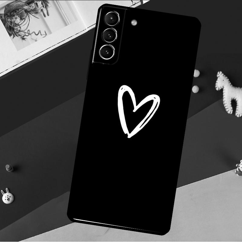 Милый Красивый Маленький Белый Чехол-Сердечко Для Samsung Galaxy S23 Ultra S22 S21 S20 FE S8 S9 S10 Plus Note 10 20 Задняя Крышка Корпус