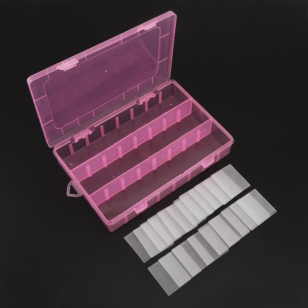 24 Slots PP Removable Organizer Container Storage Box for Jewelry Rings Nail Art Tool Craft Beads