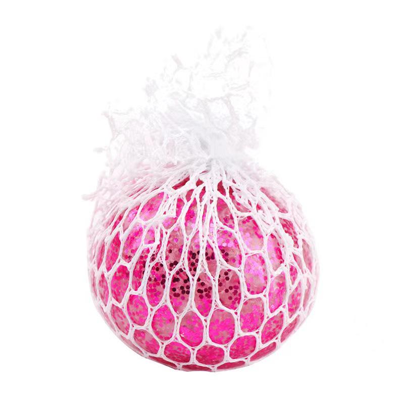 Street Stall Stress Relief Grape Ball - Creative Water Squeeze Toy with Slow Rebound Net Bag