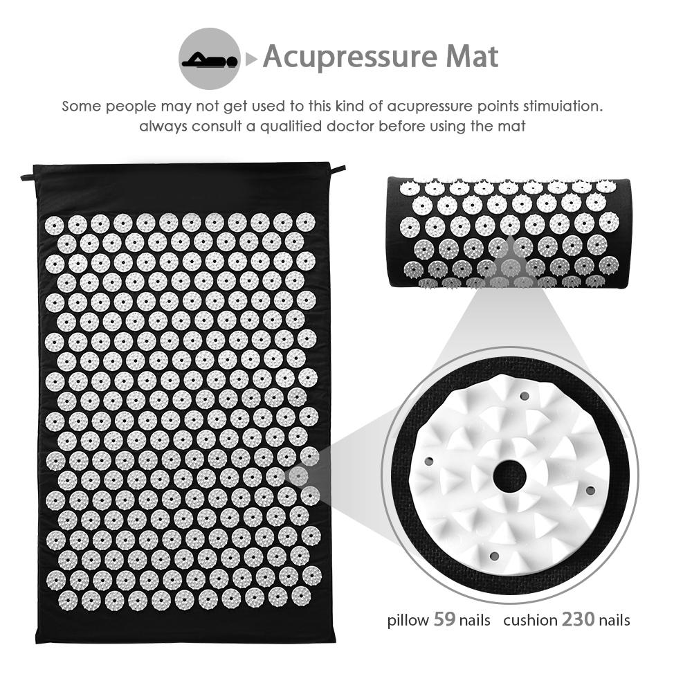 Acupressure Mat Heads Neck Back Pain Relieve Foot Massage Cushion Pillow Yoga Spike Mat Acupuncture