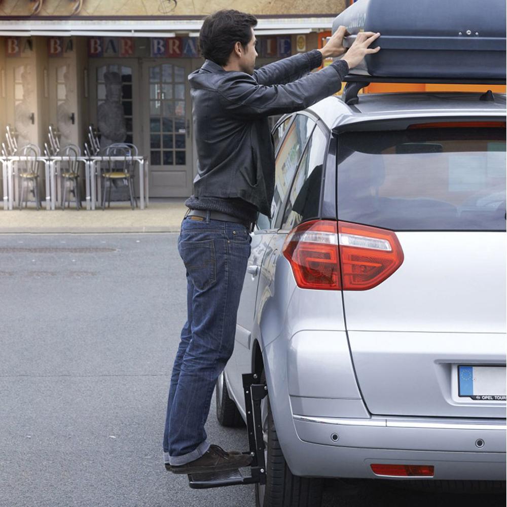 Складная автомобильная лестница с шинами для тяжелых условий эксплуатации с регулируемой высотой и шириной, противоскользящая поверхность Макс.