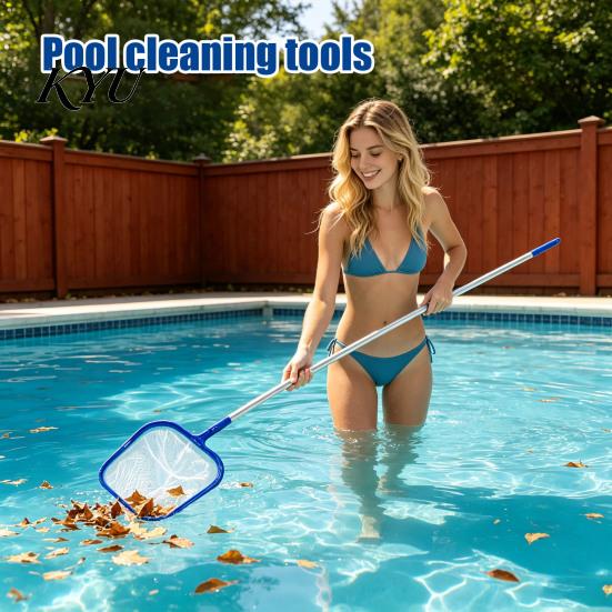 Manual Pool Suction Head Vacuum Cleaner with Detachable Pole And Leaf Bag, Water Pressure Skimmer Net, for Swimming Pools, Ponds, Fountains, Hot Tubs