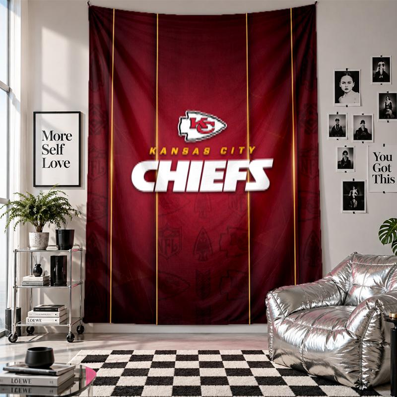 Kansas City Chiefs Wall Tapestry Home Decor Wall Hanging Cloth for Bedroom Living Room Background