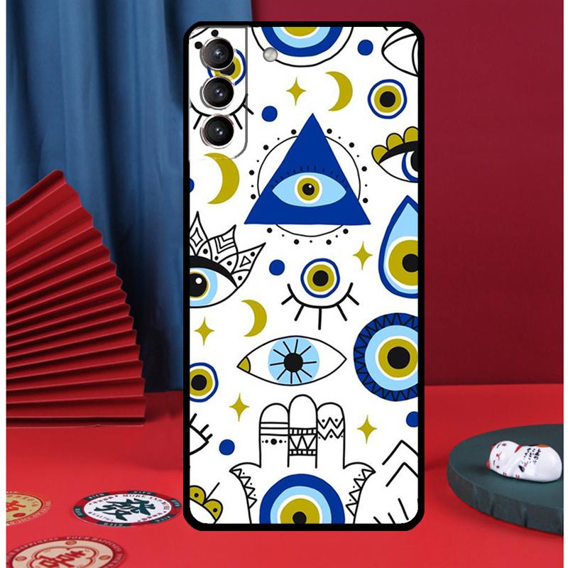 Синий Чехол-Брелок 'Сглаз' для Samsung Galaxy S24 Ultra S9 S10 S20 S21 S22 Plus S23 FE S25 Ultra Задняя Крышка
