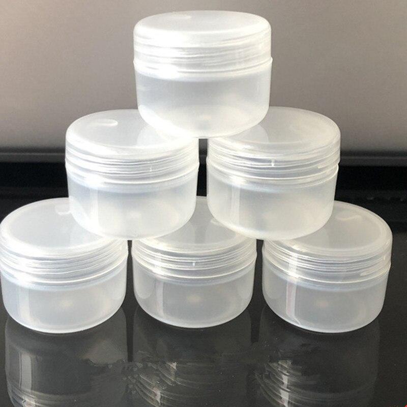 10Pcs Portable Refillable Bottles Travel Face Cream Lotion Cosmetic Container Plastic Empty Makeup Jar Box 10g 20g 30g 50g Travel Accessories