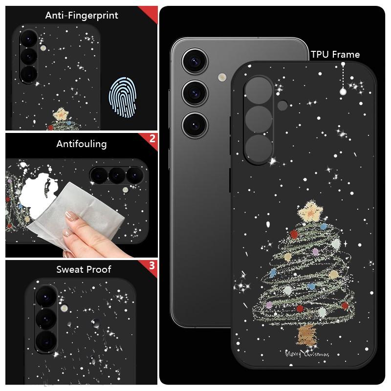 Матовый тонкий чехол Dream Merry Christmas Tree Pattern для Samsung Galaxy S24 Ultra S23 FE S22 A55 A54 A34 A35 A52, мягкий противоударный чехол из ТПУ со шнурком